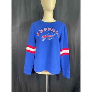 NFL Team Apparel, Women's Buffalo Bill Sweatshirt, Lettering Framed in Glitter